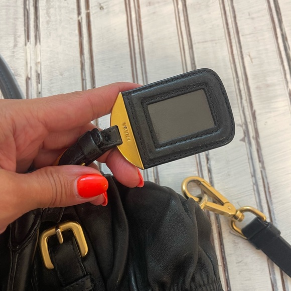 Saffiano Leather Shoulder Tote Handbag. Circa 2008 - Picture 6 of 9